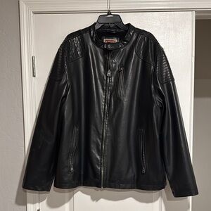 Men's Black Faux Leather Jacket